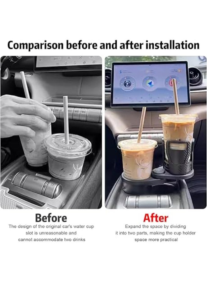 UShop U-Shop Adjustable Car Cup Holder, Double Car Cup Holder, 2-in-1 Drink Holder, 360° Rotating Bottle Holder for Hot and Cold Drinks, Compatible with Most Cars - Image 5