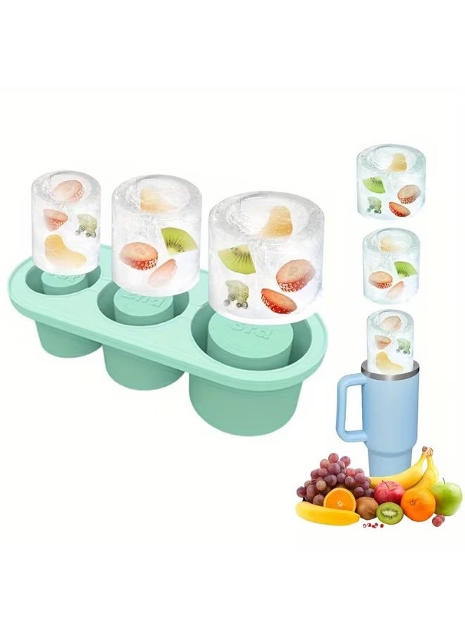 Goolsky 1pc of cylindrical ice cube mould of 3 specifications, silicone material, easy to use and easy to clean, suitable for sports cups, ice drinks, juices, whiskey, cocktails, sports cup accessories - Image 1