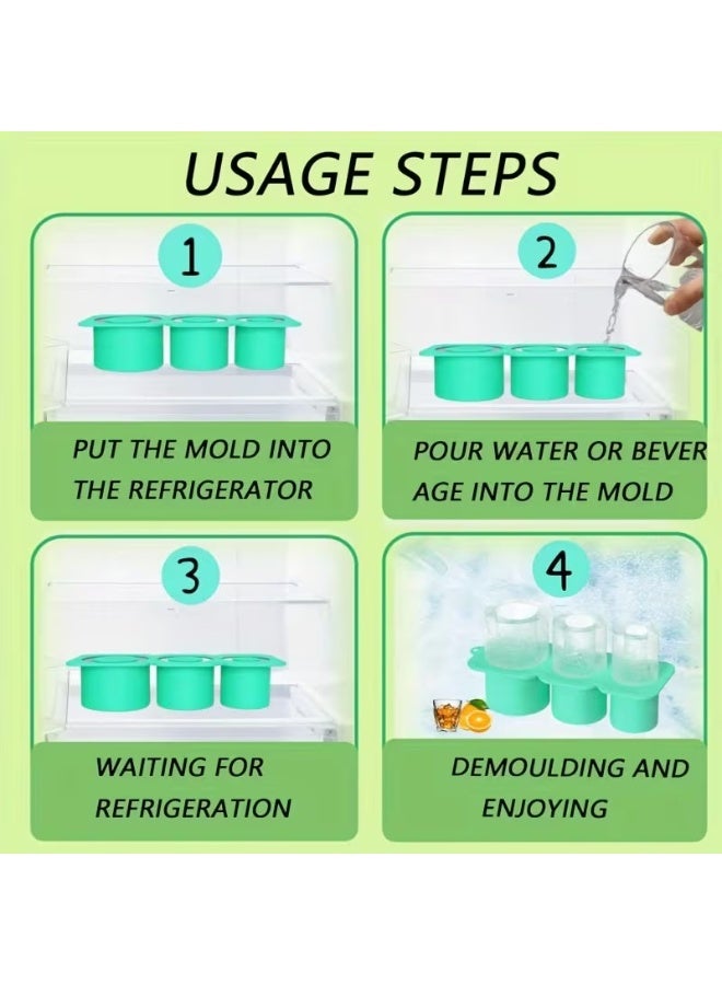 Goolsky 1pc of cylindrical ice cube mould of 3 specifications, silicone material, easy to use and easy to clean, suitable for sports cups, ice drinks, juices, whiskey, cocktails, sports cup accessories - Image 4