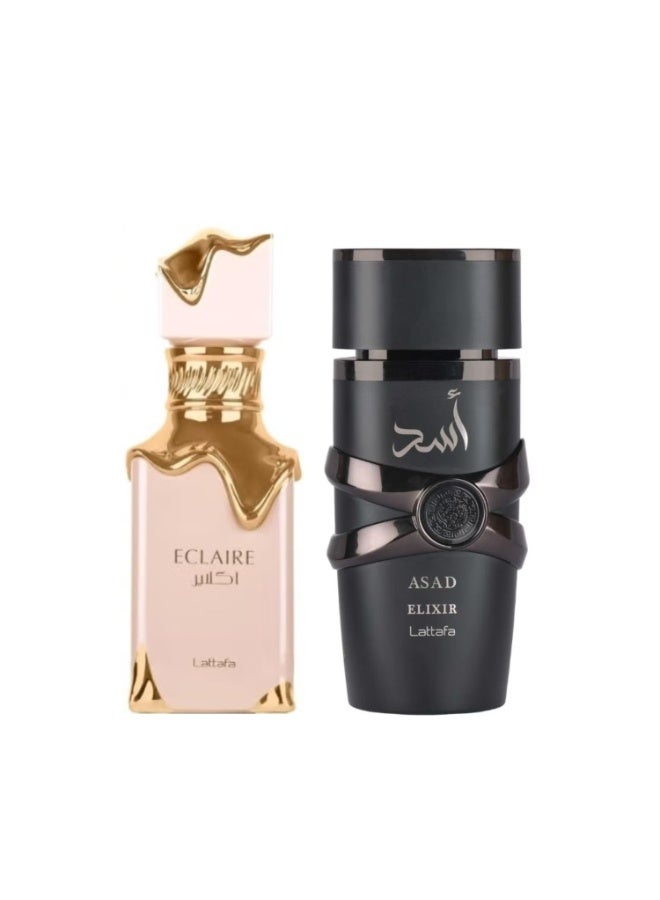 Lattafa Eclaire Eau de Parfum 100ml & Lattafa Asad Elixir EDP 100 ml Bundle - Image 1