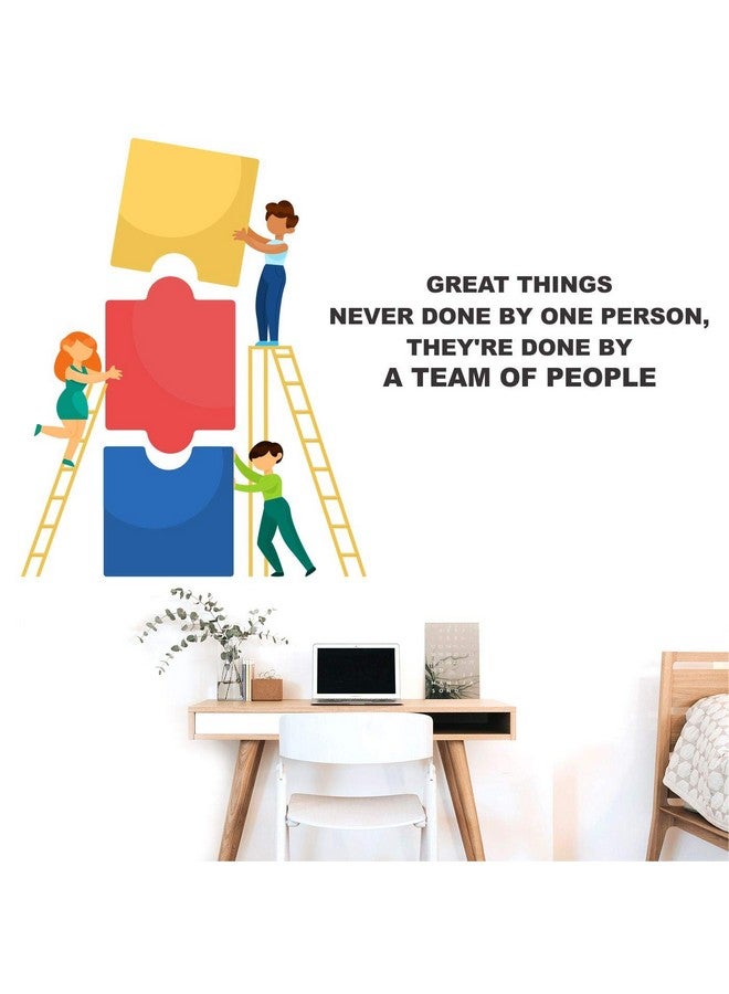 StickMe 'Team Work - Office - Inspirational - Motivational - Quotes Wall Sticker' -SM751 (Multi Colour, Vinyl - 90cm X 55 cm) - Image 1