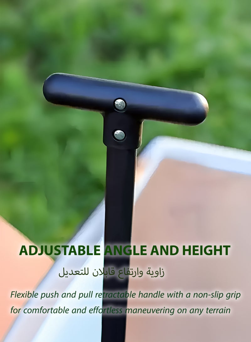 Toshionics Foldable Shopping Cart–Mini Outdoor Camping Trolley –50kg Capacity Multipurpose Shopping Utility Mini Pull Cart for Beach, Picnic,  Gardening, Grocery, Hiking, Sports Events, Outdoor Activities and Daily Use Compact Portable Transport Utility Equipment Wagon , Black 62x31.5x82cm - Image 2