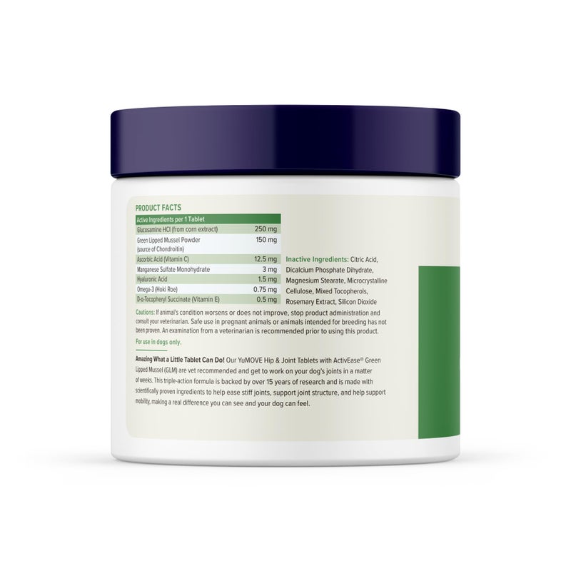 Yumove Hip & Joint Supplement for Dogs with Glucosamine, Hyaluronic Acid, Green Lipped Mussel & Omega 3 Joint Supplement - Regular or Advanced Strength (300 Count, Chewable Tablets) - Image 3