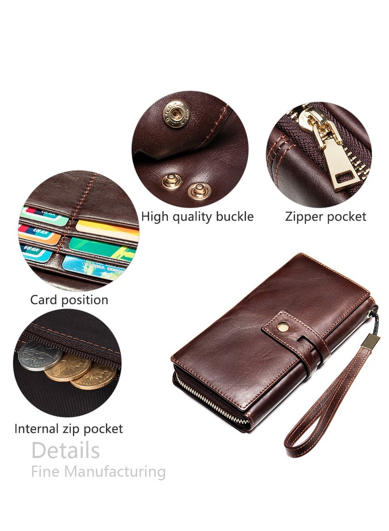 Long wallet for men,natural cowhide wallet, men's clutch, men's genuine leather card holder, vintage men's genuine leather wallet  - Image 4