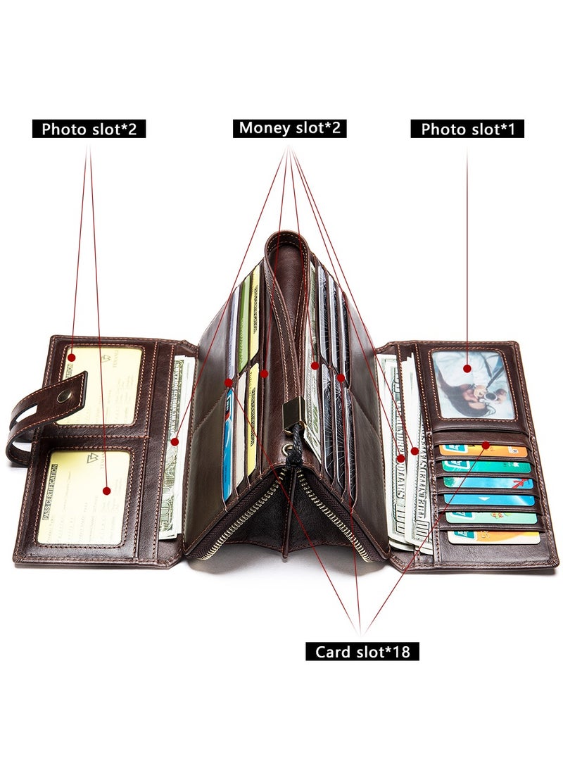 Long wallet for men,natural cowhide wallet, men's clutch, men's genuine leather card holder, vintage men's genuine leather wallet  - Image 3