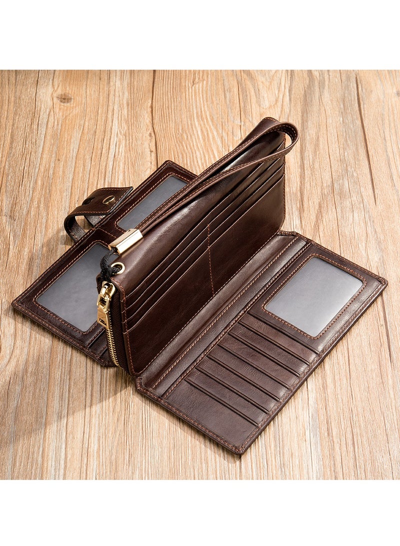 Long wallet for men,natural cowhide wallet, men's clutch, men's genuine leather card holder, vintage men's genuine leather wallet  - Image 2