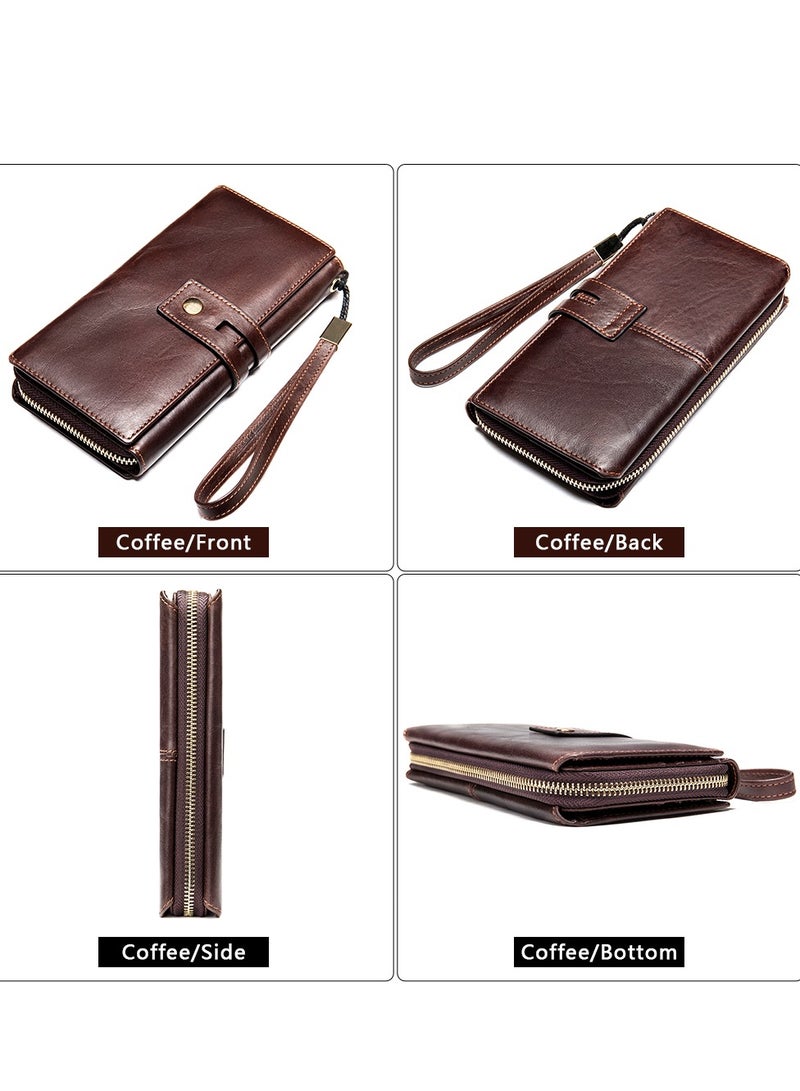 Long wallet for men,natural cowhide wallet, men's clutch, men's genuine leather card holder, vintage men's genuine leather wallet  - Image 5
