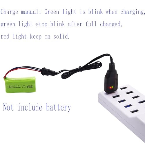 Blomiky 7.4V 500mA USB Charge Cable with SM-3P Plug Suitable for 7.4V 600mAh/900mAh/1100mAH/1200mAH/1300mAh Li-ion Battery with SM-3P Plug / 1575 USB 2 - Image 2