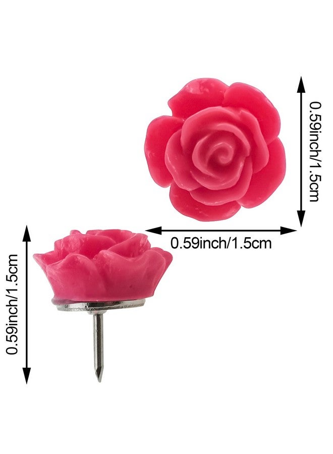 DonLeeving 40 PCS Decorative Push Pins with Case, Cute Flower Push Pins for Cork Board, Cute Thumb Tacks and Push Pins for Bulletin Board, Thumbtacks Pins Office Cubicle Decor Accessorie Supplies for Women (Styl - Image 2