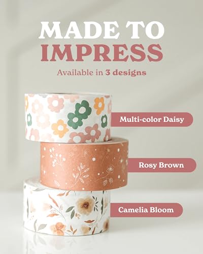 Impack Water Activated Tape - Packing Tapes for Sealing Boxes and Cartons - Gummed Tapes for Mail Boxes or Gift Boxes - Biodegradable Paper Shipping Tape for Small Business (Daisy Multi - 50 Meters) - Image 3