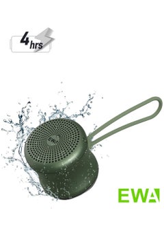 EWA EWA A119 Mini Bluetooth Speaker with Lanyard, Small Speaker with Bass Radiator, IPX7 Waterproof, Tiny but Powerful, Super Cute Metal Wireless Portable Speaker for Home, Office, Travel, Outdoors (Green)  - Image 1