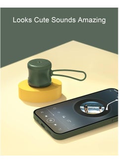 EWA EWA A119 Mini Bluetooth Speaker with Lanyard, Small Speaker with Bass Radiator, IPX7 Waterproof, Tiny but Powerful, Super Cute Metal Wireless Portable Speaker for Home, Office, Travel, Outdoors (Green)  - Image 2