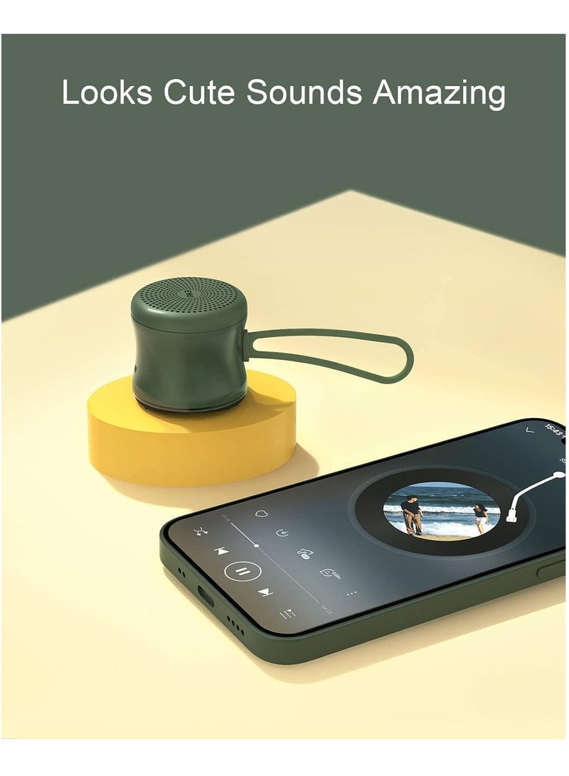 EWA مكبر صوت بلوتوث ميني EWA A119 مع حبل، مكبر صوت صغير مع مشعاع باس، مقاوم للماء IPX7، صغير ولكنه قوي، مكبر صوت معدني محمول لطيف للغاية للمنزل، المكتب، السفر، والأنشطة الخارجية (أخضر) - Image 2