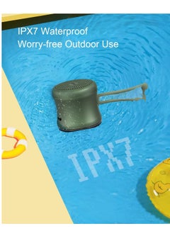 EWA EWA A119 Mini Bluetooth Speaker with Lanyard, Small Speaker with Bass Radiator, IPX7 Waterproof, Tiny but Powerful, Super Cute Metal Wireless Portable Speaker for Home, Office, Travel, Outdoors (Green)  - Image 3