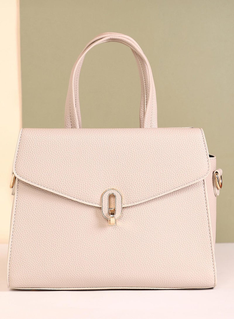 Haute Sauce Solid Interlock Regular Vegan Leather Hand Bag For Women  - Image 1