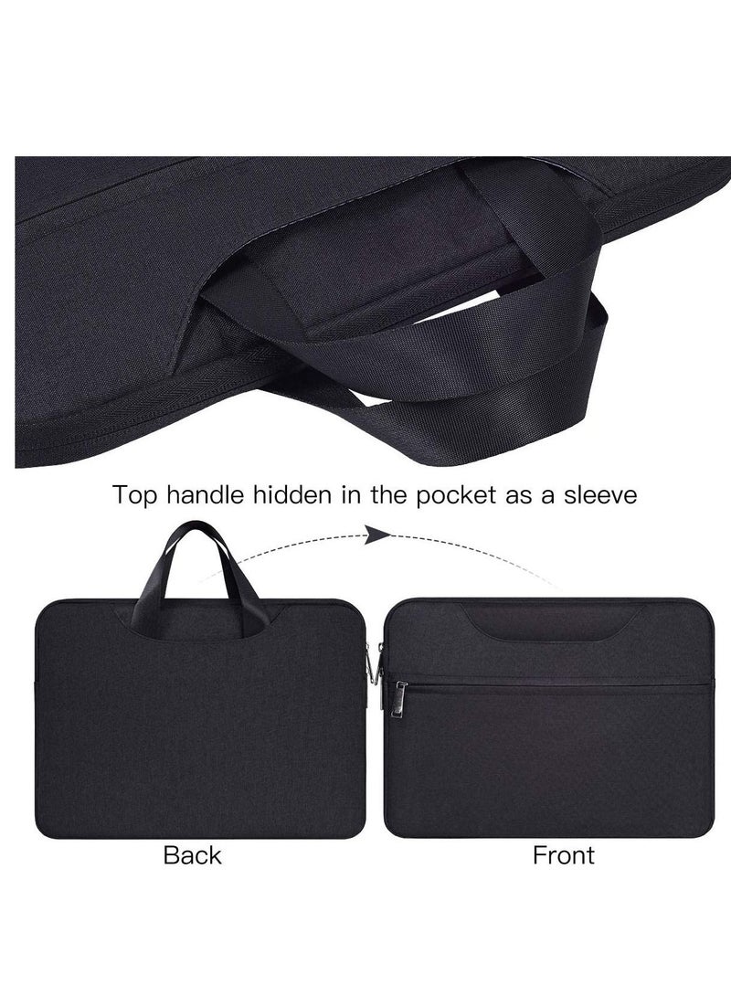 هينغ حقيبة كمبيوتر محمول متعددة الأقسام مقاس 14 بوصة مقاومة للماء والغبار وحقيبة حمل واقية محمولة مقاومة للصدمات من البوليستر فائقة النحافة وخفيفة الوزن لجهاز ماك بوك إير برو إتش بي ديل لينوفو | لون كريمي - Image 5