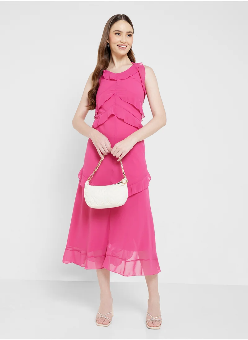 ايلا One Shoulder Ruffled Dress