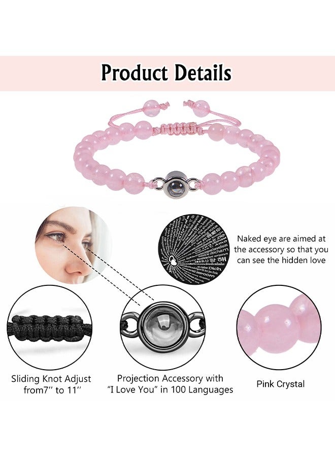 HS 2PCS Magnetic Couple Bracelets Matching Heart Charms Adjustable Relationship Distance Connecting Bracelets, Two-Wire Strong Couples Friendship Bracelet Beads Gifts For His And Her - Image 2