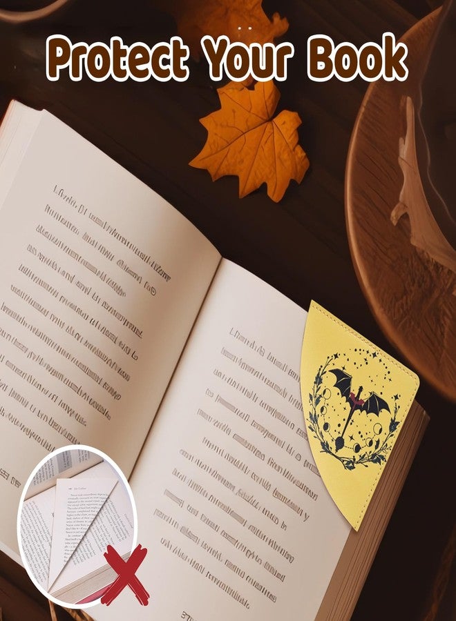 LParkin LPaikin 5PCS Fourth Wing Dragon Corner Bookmarks for Men Women, PU Leather Book Accessories for Dragon Book Lovers, Perfect Bookworm Gifts for Adults Kids Birthday - Image 5