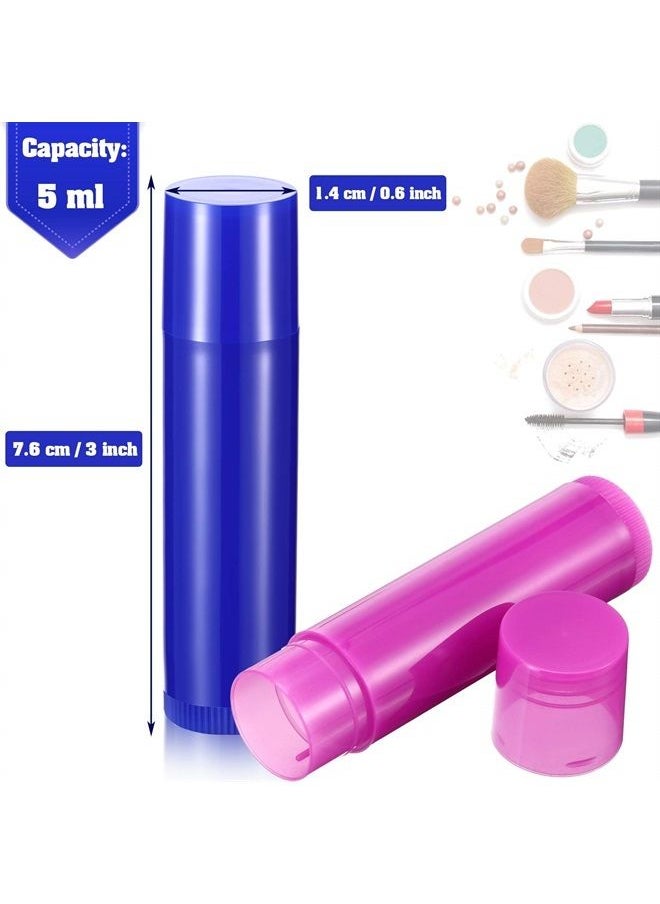 Maitys - 48 Pieces 5ml Empty Lip Gloss Tubes Rotatable Lip Balm Container Tubes Refillable Lip Gloss Bottles Plastic Empty Lip Balm Containers Lipstick Tubes DIY Lip Gloss Balm Tube Holder, 8 Colors - Image 1