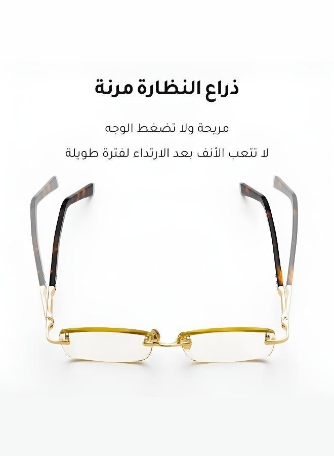 نظارات قراءة عالية الوضوح بقصّة الماس – إطار معدني كلاسيكي، خفيفة الوزن وحماية من الأشعة فوق البنفسجية، مناسبة للجنسين - Image 3