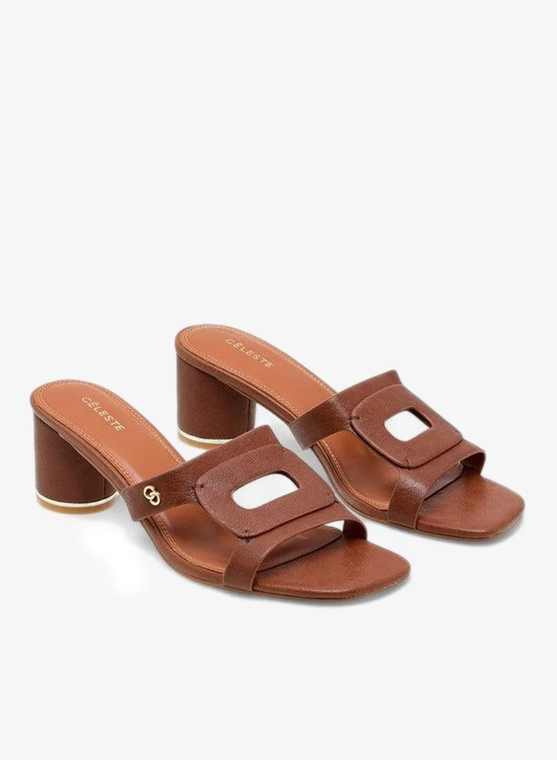 Celeste Women's Textured Slip-On Sandals with Block Heels