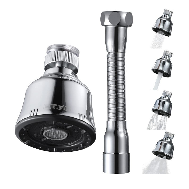 Sink Faucet Sprayer Attachment Upgrade 4 Mode Adjustable Kitchen Faucet Head Movable Kitchen Tap Head 360 Rotatable with Extension Hose AntiSplash Sink Sprayer Facuet Nozzle Head Water Saving