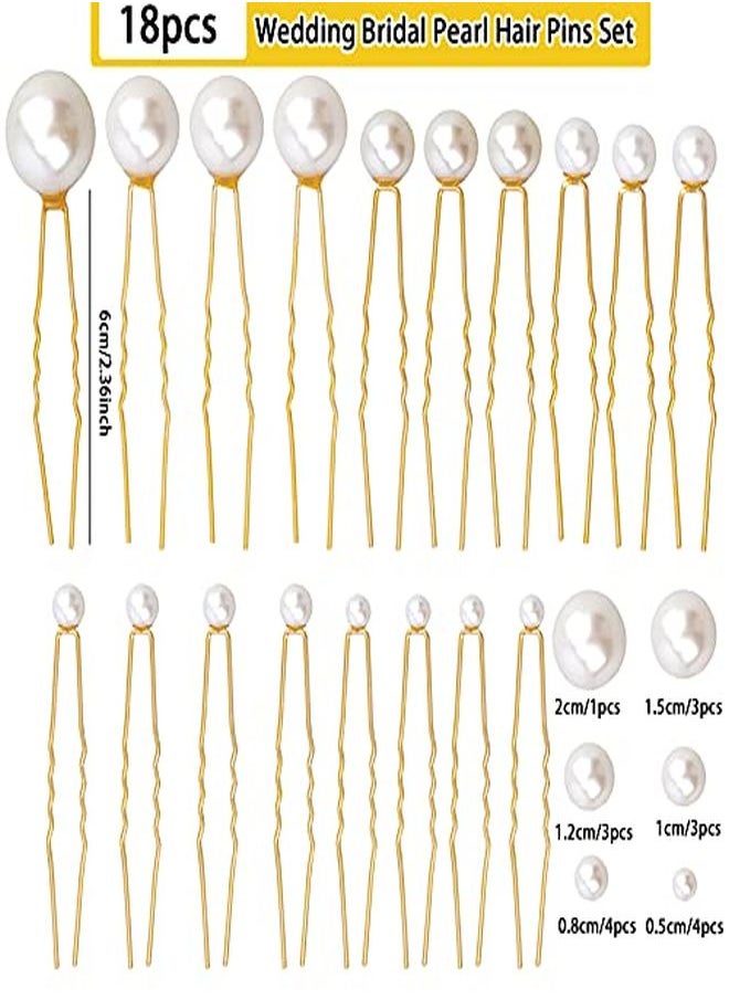 Messen Ces Wedding Pearl Hair Pins For Brides Bridal Elegant Pearl Rhinestones Hair Pins Updos Hair Piece Hair Accessories For Brides Bridesmaid Women (Gold)  - Image 5