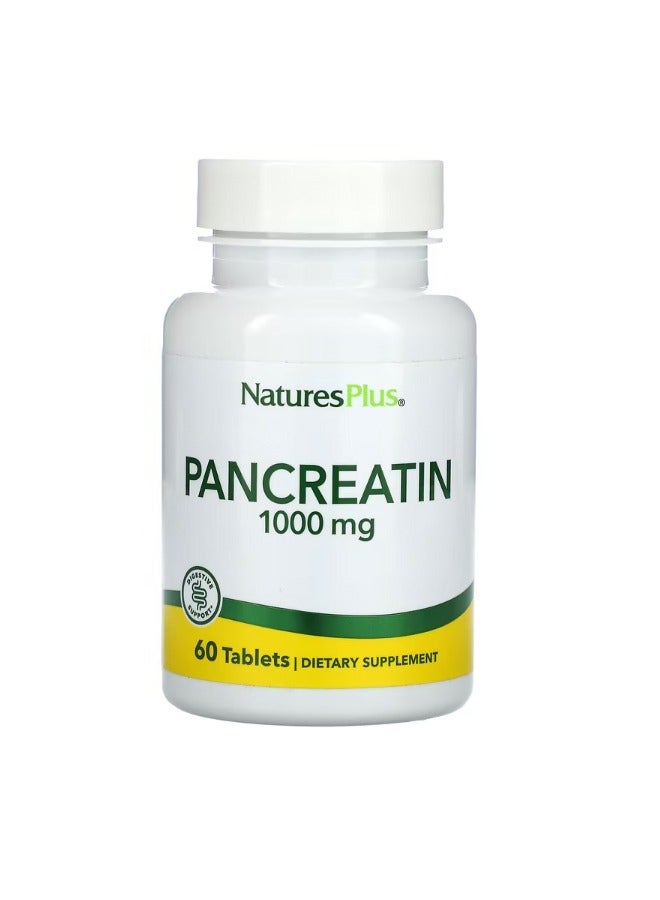 NaturesPlus Pancreatin 1000 mg 60 Tablets - Image 1