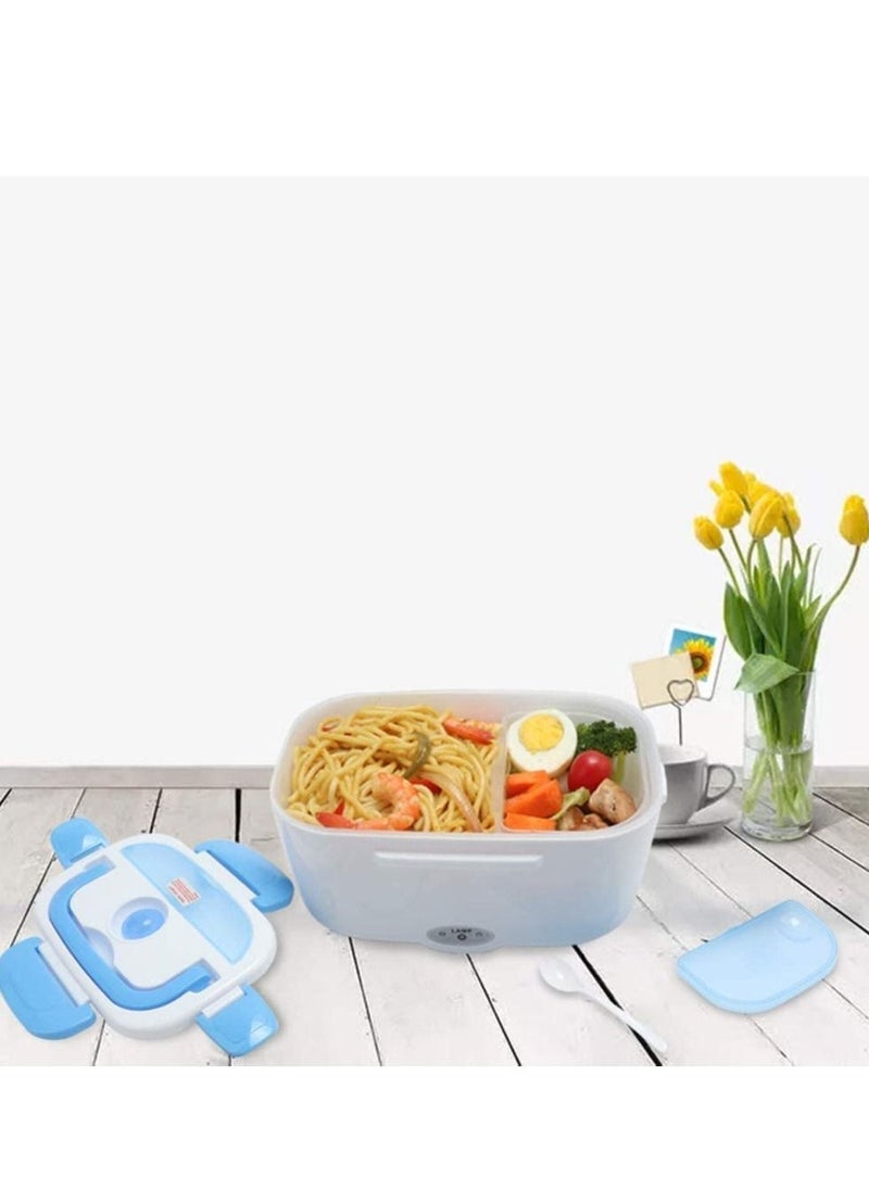 Electric Lunch Box 2 in 1, Portable Food Warmer Heating,Food-Grade Container, 12V 110V 40W Adapter, Car Truck Home Work Use, Spoon and 2 Compartments Included - Image 5