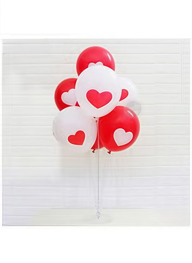 Hi Moon Red White Confetti Balloons for Birthday Decorations Pack of 50  - Image 3
