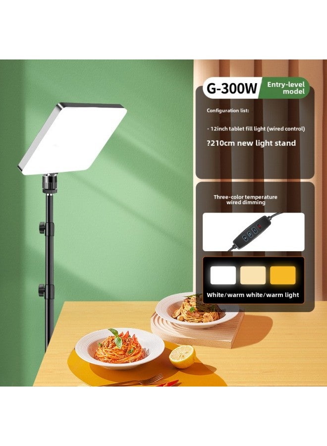 Food Fill Light Led Photography Professional Studio Anchor Desktop Still Life Jewelry Kitchen Dishes Light-Light Source Color: + Floor Stand  - Image 1