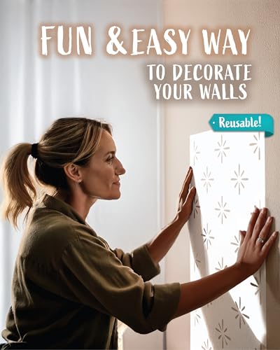 STENCILIT® Starburst Stencil for Painting - 2 Pack of 16.5x31.5 in Stencil, Geometric Wall Stencils for Painting Large Pattern, Scandinavian Large Wall Stencil - Image 3
