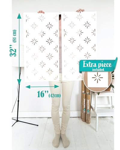 STENCILIT® Starburst Stencil for Painting - 2 Pack of 16.5x31.5 in Stencil, Geometric Wall Stencils for Painting Large Pattern, Scandinavian Large Wall Stencil - Image 5