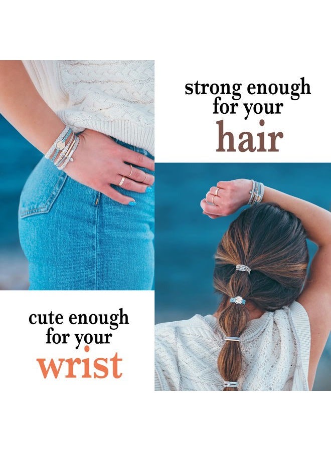 K'lani Hair Tie Bracelets for Women - Dual-Use Bracelet and Hair Tie - Stylish Ponytail Hair Accessories - (Wonder) Set of 5 - (M) - Image 2