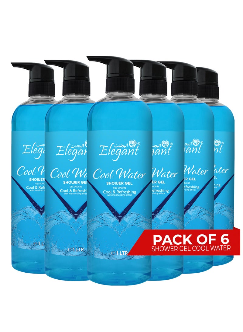 Elegant 6-Pieces Cool Water Shower Gel 1 Liter - Image 1