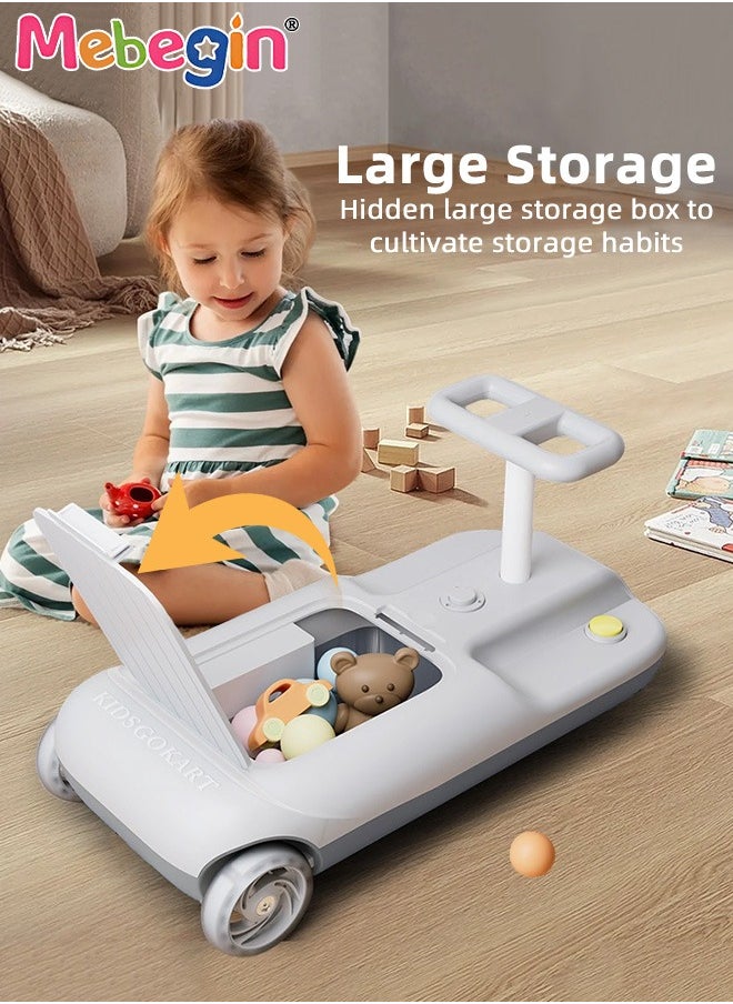 Electric Ride on Toy with Flashing Wheels and Cleaning Function, Toddler Safe Durable Swing Car with Large Storing Space and Low Base, Ride on Wiggle Car, Suitable for Indoor and Outdoor Use