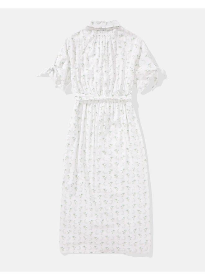 American Eagle AE Short-Sleeve Midi Shirt Dress  - Image 3