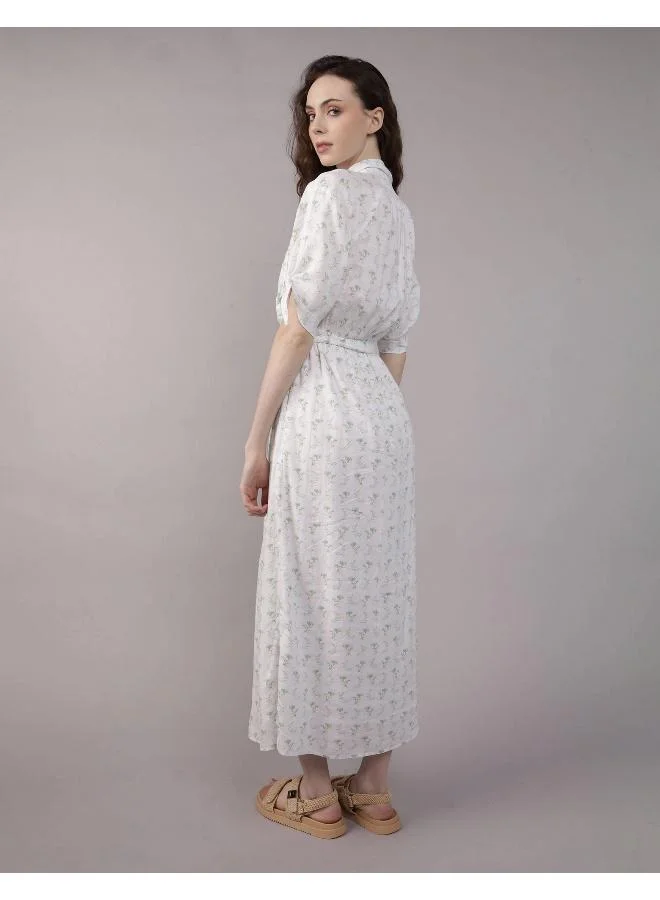 American Eagle AE Short-Sleeve Midi Shirt Dress