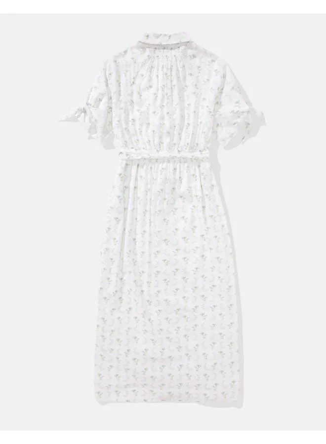 American Eagle AE Short-Sleeve Midi Shirt Dress