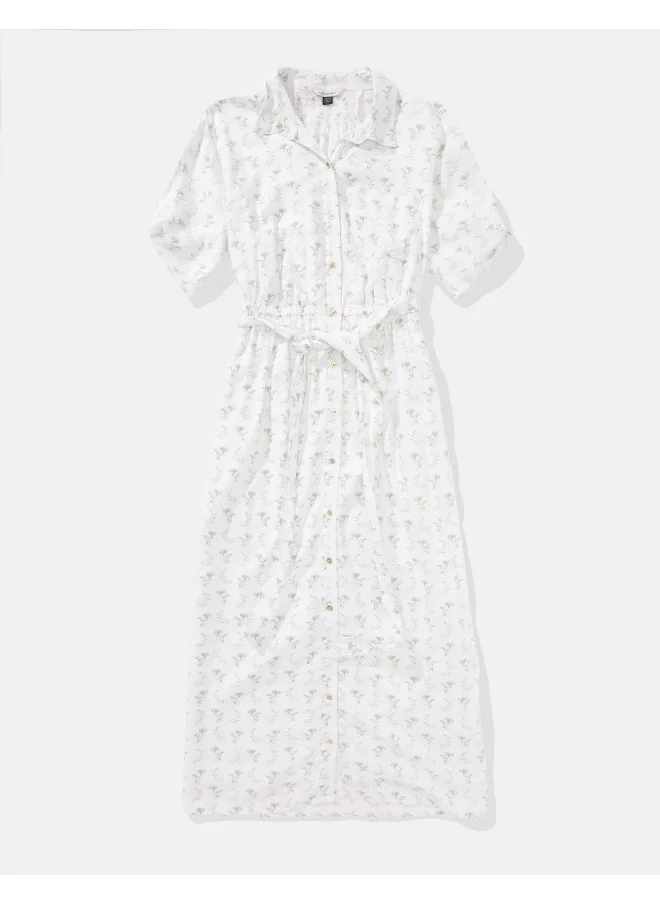 امريكان ايجل AE Short-Sleeve Midi Shirt Dress