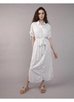 American Eagle AE Short-Sleeve Midi Shirt Dress  - Image 1