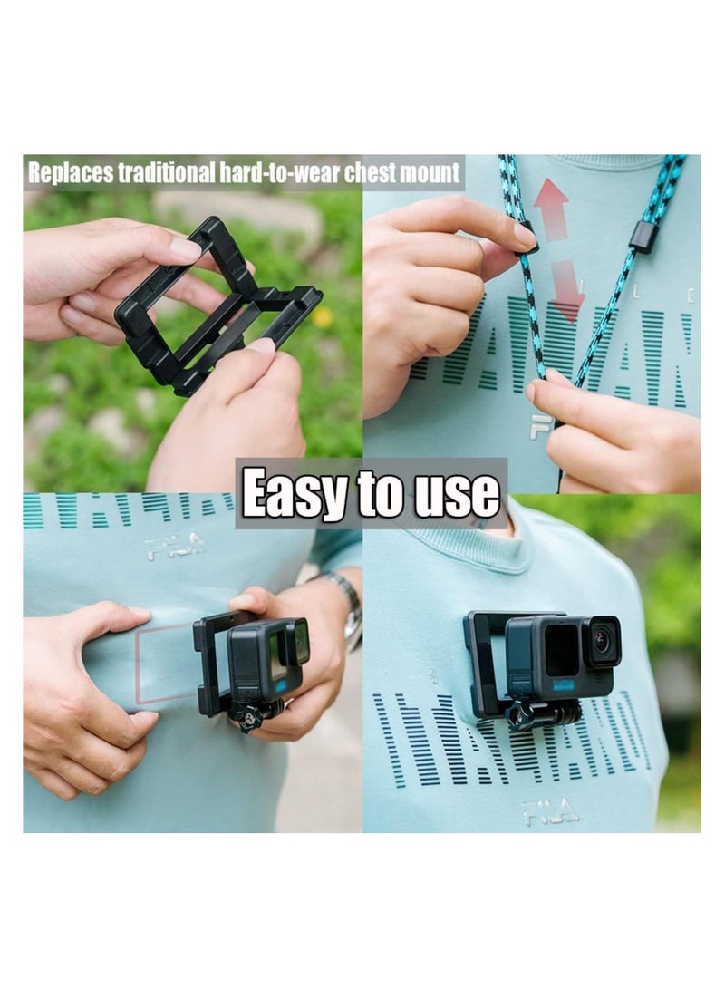 SYOSI Magnetic Action Camera Mount Fit for Gopro, Super Magnetic Car Mount Accessories Compatible with Gopro Dji Osmo and Most Action Cameras, Magnetic Chest Mount for Hero, Stable and Reliable - Image 2