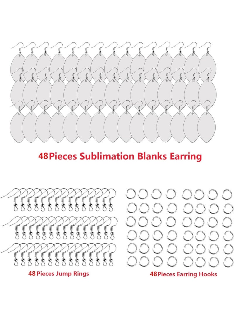 SOLARAE Sublimation Earring Blanks Bulk, 48 Pcs Double Sided Heat Transfer sublimation earrings sublimation jewelry blanks, for Jewelry DIY Making Supplies - Image 5