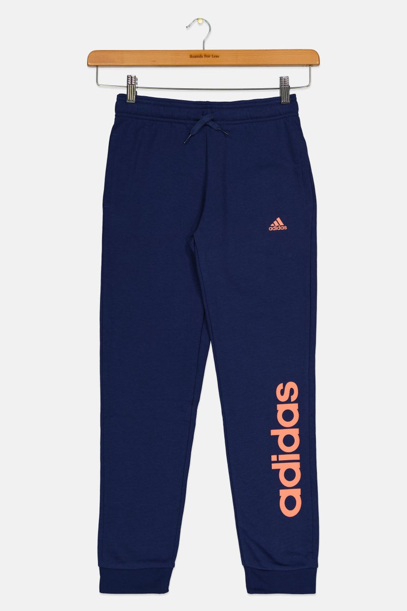 Adidas Kids Girls Brand Logo Outdoor Sweatpants, Navy  - Image 1