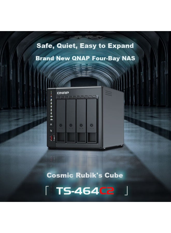 Qnap Ts-464c2, Cube-shaped Nas Network Storage Server, Four-core Processor, Built-in Dual M.2 Slots - Image 3