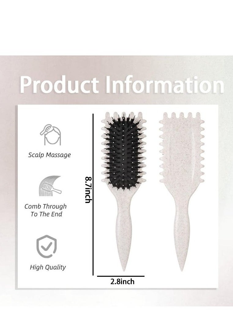 Newest Bounce Curl Brush, Bounce Curl Defining Brush, Curl Defining Brush, Hair Brush Styling Brush, Shaping and Defining Curls for Women Girls (Beige)