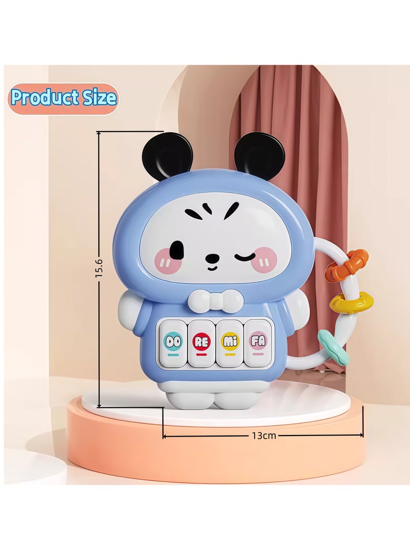 XiuWoo Music Light Infant Toys, Baby Music Rattles Toy,  Baby Teething Toys with Music and Light, Toddler Learning Toys, Early Education，Light Music，Tummy-Time Discovery Set for baby 6-12 Months（Blue） - Image 2