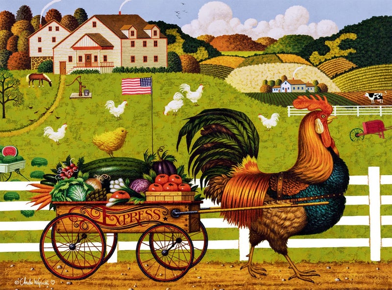 Buffalo Games - Charles Wysocki - Rooster Express - 1000 Piece Jigsaw Puzzle - Image 1