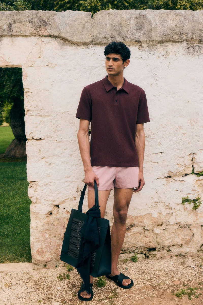 H&M Crinkled nylon swim shorts